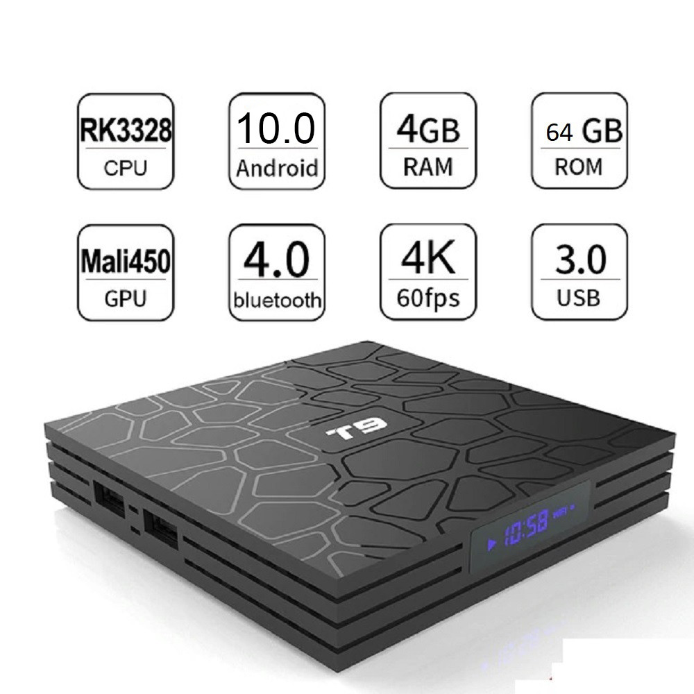 SMART BOX T9 4GB+64GB QUAD CORE 4K ULTA HD 9.0