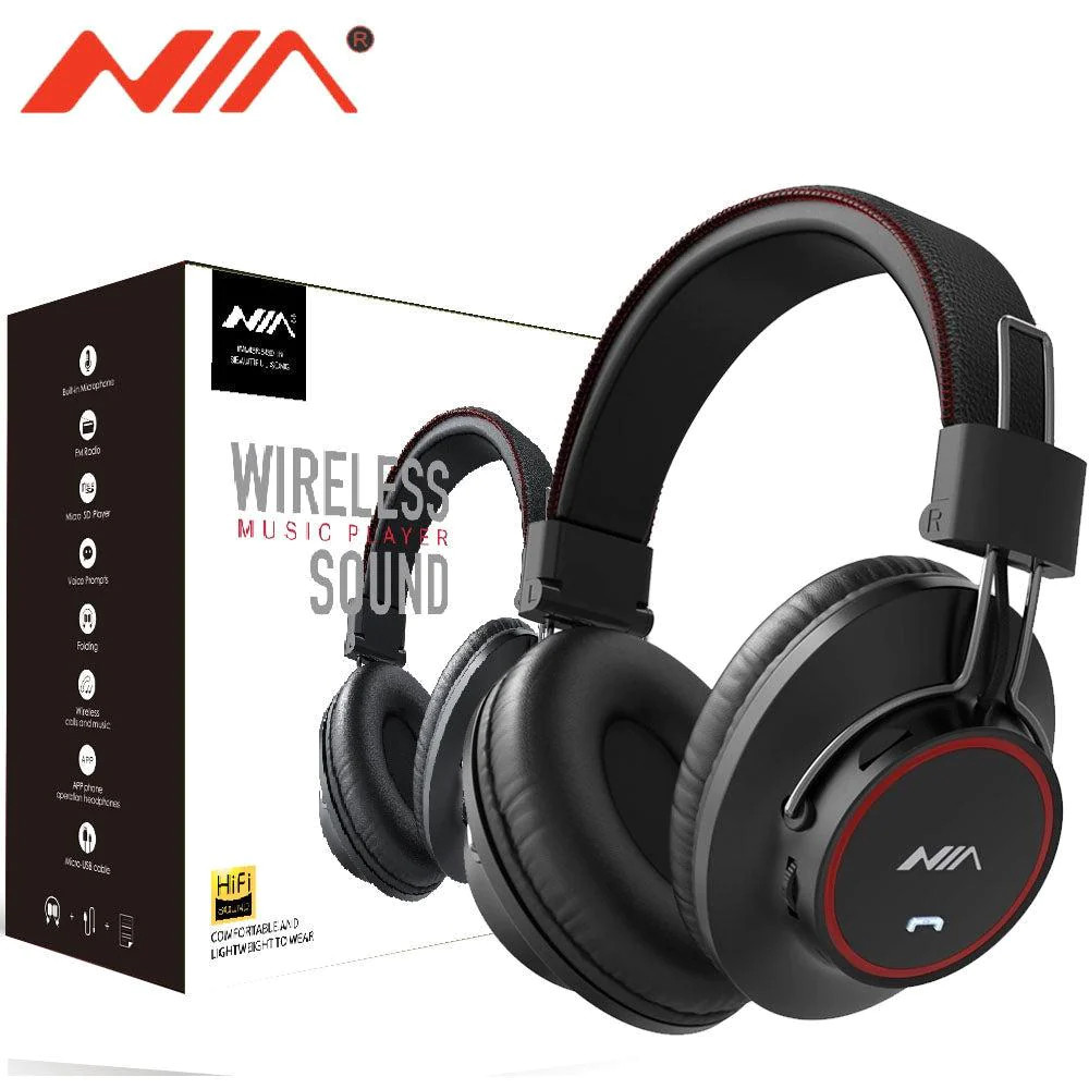 NIA S3000 OVER EAR MUSIC HEADSET WIRELESS BLUETOOTH HEADPHONES