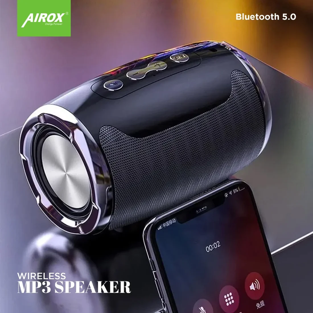 Airox Wireless Bluetooth Speakers Woofer Portable Speakers Bass Speaker Stereo Music Surround Mobile Call Light Speaker Outdoor Speakers with Aux Interface Laptop Phone Support TF FM