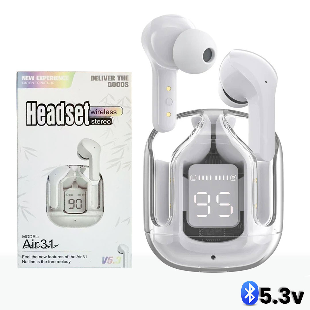 AIR 31 TWS TRANSPARENT EARBUDS BLUETOOTH 5.3V