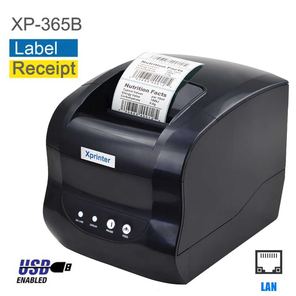 X PRINTER XP-365B 3 INCH THERMAL RECEIPT AND LABEL PRINTER 80mm WITH USB+LAN (PRINTING SPEED 127MM/S MAX)